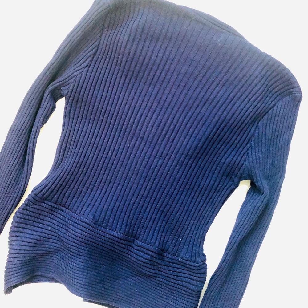 Blue Ribbed Sweater - Picture 2 of 2